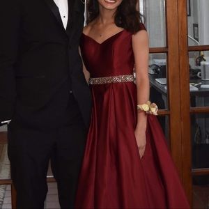Dillard’s Deep Red Prom Dress